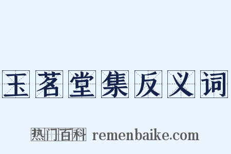 玉茗堂集反义词是什么意思的图片